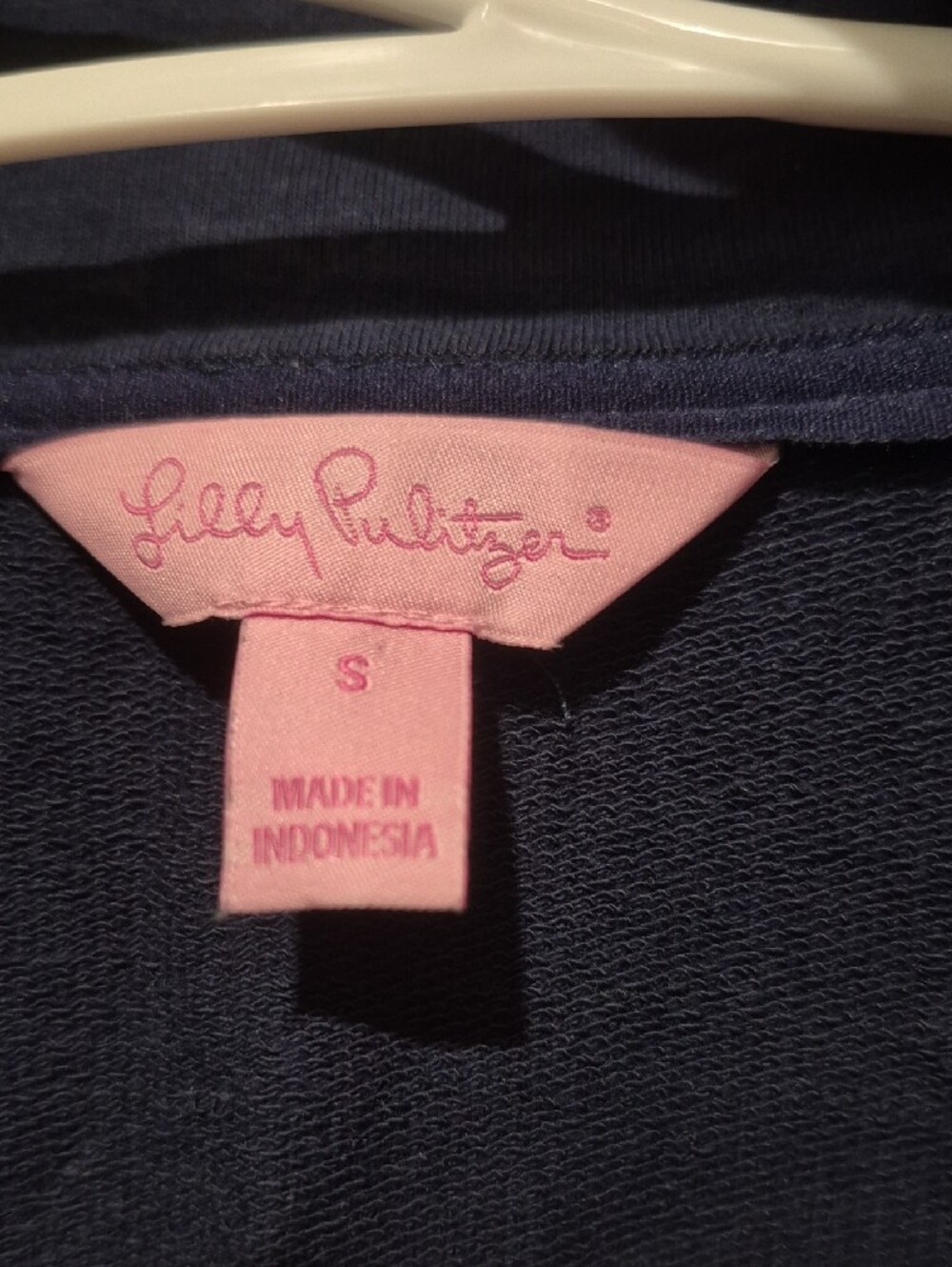 Lilly Pulitzer Navy Knit Dress with White Trim - Picture 2 of 3